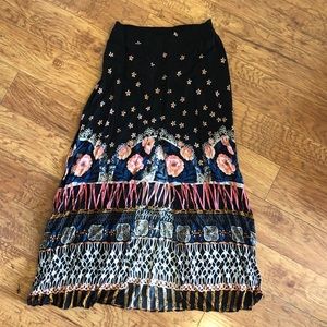 Express Floral Maxi Button Skirt, Medium
